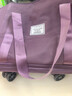 途客万向轮旅行包轻便携行李袋收纳包待产包干湿分离大容量健身瑜伽包 紫色 三层 实拍图