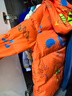 鸭鸭25新款冬装男童中长款羽绒服宝宝小童儿童印花加厚外套 橘色 130 实拍图