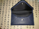LEATHEROLOGY奥勒吉头层牛皮名片夹男女证件银行卡包卡夹真皮小钱包可定制礼物 藏青色（黑内里） 实拍图