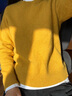优衣库男装女装柔软绵羊毛圆领针织衫/长袖毛衣毛衫478541 44 亮黄色 XL /180/108B 实拍图