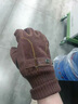啄木鸟真皮手套男秋冬季骑车摩托车加绒加厚触屏保暖防风防溅水猪皮手套 棕色【加绒加厚+可触屏】 实拍图