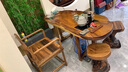 闪朗实木茶桌椅组合小户型阳台小茶几新中式简约风办公室随形根雕茶台 【全胡桃木】八字脚 1.2米单桌【整板桌面无拼接】 实拍图