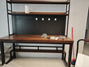 宏诚兴居洞洞板台式电脑桌家用书桌书架一体组合小户型学生学习桌子写字桌 【加厚5cm实木】黑架+深胡桃2层 160*60cm【洞洞板+桌下置物】 实拍图