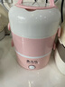 领锐（lingrui） 便携式电热饭盒插电保温饭盒自动蒸煮加热饭菜锅自热煮饭神器上班族便当带饭蒸饭器 粉色双层 实拍图
