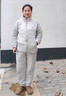 浪莎（LangSha）情侣睡衣纯棉秋冬季新款保暖三层空气棉夹层可外穿拉链家居服套装 优雅灰色 （女款） L 实拍图
