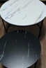 顺冠茶几客厅茶台仿岩板创意北欧茶桌现代小户型简约圆形小桌子极简型 【送货上门】黑架-80白纹+60黑纹 实拍图