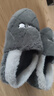 洁丽雅男士包跟棉拖鞋男秋冬季室内居家保暖家居加厚全包毛毛棉鞋女冬天 灰色【收藏加购优先发货】 44-45 (适合43-44码) 实拍图