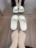 HIPANDA女士EVA家居拖鞋防滑柔软室内居家用浴室软底舒适凉拖 白色 36-37 实拍图