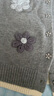 三彩2025秋季新款手工花朵开衫针织衫圆领毛衫休闲上衣简约M 花灰色 M 160/84A 实拍图