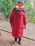鸭鸭（YAYA）佟丽娅同款长款羽绒服女加厚长过膝东北加厚潮ins韩版宽松外套HY 铁锈红色 XS 实拍图