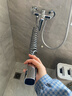 九牧（JOMOO）全铜淋浴花洒套装浴室浴缸家用三联混水阀增压升降简易冷热水龙头 简易花洒电镀-带挂杆 实拍图