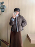 香影【鹅绒服】短款泡芙羽绒服女2025冬季新款宽松休闲香芋紫外套 咖色 S 155/80A/85-95斤 实拍图