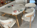 冬熊原木风岩板餐桌可伸缩折叠圆形饭桌现代简约家用方圆两用餐桌 1.35米餐桌纯白/雪山石桌面 实拍图