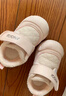 婧麒（JOYNCLEON）婴儿鞋秋冬季加绒1-3岁宝宝雪地靴保暖冬鞋男女幼童学步棉鞋 米白加绒-建议拍大一码 13.5 cm内长 实拍图