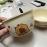 草莓餐具陶瓷一人食碗盘饭碗少女碗碟套装可爱家用手柄烤盘高颜值 卡皮巴拉4.5英寸碗【2个装】 实拍图