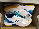 尤尼克斯羽毛球鞋yy入门级训练减震动力垫男女SHB101CR 白/蓝39.5 实拍图