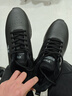 特步运动鞋男鞋跑步鞋冬季加绒皮面防水轻便减震休闲慢跑鞋棉鞋黑色 实拍图