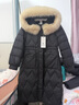 千仞岗冬季女士中长款羽绒服女百搭休闲时尚冬装保暖防寒服毛领连帽外套 魔力黑 XS (155) 卡码建议选大码 实拍图