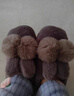 迪芙熙女生拖鞋可爱卡通冬季毛绒棉拖鞋女室内防滑保暖少女心月子居家棉 咖啡色(包跟) 38 39码(适合37/38脚穿) 实拍图