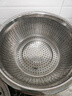 茶花不锈钢沥水篮 家用淘米洗菜洗碗 不锈钢漏盆菜篮子水果盘28cm 实拍图