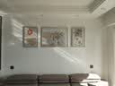 雅轩妮客厅装饰画2026年新款沙发背景墙挂画高端现代中式壁画晶瓷三联画 A款【平安喜乐】 晶瓷【左右40*60+中80*60】 金框【铝合金外框+有机玻璃面】 实拍图