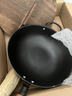 臻三环手工铁锅平底炒菜锅生铁锅无涂层不易粘锅厨房好物单柄铸铁锅 平底加锅耳 34cm 实拍图