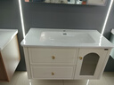 浴美优品实木浴室柜陶瓷一体盆卫生间洗手洗脸盆柜组合洗漱台镜柜奶油风 L16吊柜70cm普通镜柜+陶瓷盆 实拍图