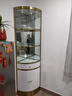 碧桂园轻奢钢化玻璃酒柜展示柜客厅小转角柜三角柜靠墙拐角置物架 D钛金+白柜木门+抽屉+透明玻璃门 45*45*213CM 实拍图