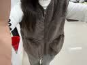 UR冬季新款女装琥珀流光风拉链无袖马甲棉服UWM150040 咖棕 XL 实拍图