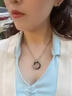 戚小米[刻字]项链男潮男生吊坠简约个性锁骨链潮牌百搭挂饰卫衣链男 蓝色 实拍图