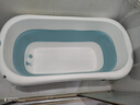 世纪宝贝（babyhood）泡澡桶 家用成人浴桶可折叠洗澡桶 儿童浴缸二胎游泳桶 322蓝 实拍图