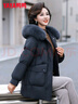 鸭鸭（YAYA）妈妈装羽绒服女中长款冬季新款中老年加厚保暖狐狸毛领羽绒外套CF 黑色YE3B605542Q XL 实拍图