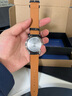 istrap真皮表带男女士鳄鱼纹牛皮适用天梭浪琴美度西铁城卡西欧dw精工海鸥飞亚达阿玛尼手表带力洛克表链 黑色米白线丨银色针扣 与表盘接口宽度22mm 实拍图