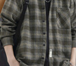 大嘴猴（paul frank）长袖衬衫男士秋冬季格子衬衣男休闲工装外套男装上衣 灰色 XL 晒单实拍图