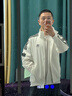 adidas情侣款复古风梭织立领夹克外套男女秋季阿迪达斯官方三叶草 亮白   M 实拍图
