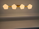 欧普照明（OPPLE）原木奶油风吊灯Ra95三色调光客厅卧室餐厅护眼呵护光奶油泡泡4头 实拍图