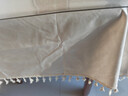 无印良品TPU餐桌布防水防棉麻桌布纯色台布茶几布长书桌盖布140*220奶油白 实拍图