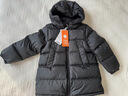 保姆鹅  【风墙】儿童羽绒服宝宝中长款护脸加厚外套保暖童装[NG2664] 炭黑 90 实拍图