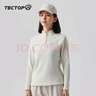 探拓（TECTOP）抓绒衣女户外防风保暖立领柔软舒适  46ZR 馥月白 M 实拍图