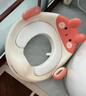 世纪宝贝（babyhood）儿童马桶圈男女宝宝坐便器马桶辅助便圈PVC软坐垫 小兔子 甜橙粉 实拍图