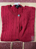 优衣库女装纽花圆领针织开衫/毛衣外套空调衫通勤秋冬新款481477 16 红色 M 实拍图