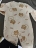 婧麒（JOYNCLEON）新生婴儿衣服秋冬季初生宝宝连体衣纯棉夹棉加厚哈衣爬服冬装 可爱熊 80cm 实拍图
