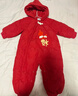 巴拉巴拉童装宝宝连体羽绒服婴儿冬装新生儿衣服天萌潮流男童女童儿童 中国红60611 80 cm 实拍图