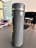BEMEGA英国防摔双层玻璃杯打不碎男女士大容量便携泡茶杯茶水分离水杯子 枪灰色（茶水分离 防摔） 400ml 实拍图