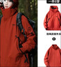 JEEP SPIRIT吉普【朱雀红】三合一冲锋衣女2026新款秋冬风衣外套防水大码登山 朱雀红【抓绒内胆三合一】男女同 S【95-110斤】 实拍图