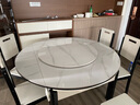 丰舍 餐桌 可变圆桌伸缩折叠实木岩板餐桌椅组合现代轻奢餐桌餐厅饭桌 黑白色-雪山白岩板-实木椅 【1.35米】 一桌6椅 实拍图