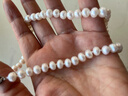周六福S925银扣淡水珍珠项链妈妈生日礼物 扁圆7.5-8.5mm 45cm 实拍图