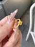 中国黄金（CHINA GOLD）小方糖黄金戒指女可调节足金指环金手饰结婚新年节礼物送老婆女友 小方糖戒指【白】约1.4g 实拍图