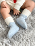 爱宝适婴儿袜子秋冬宝宝学步袜加厚珊瑚绒中筒地板袜蓝灰熊3双装M码T265 实拍图