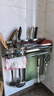 四季沐歌304不锈钢厨房置物架壁挂刀架锅盖调料收纳架筷子筒厨房用具大全 【304不锈钢】50cm双杯 实拍图